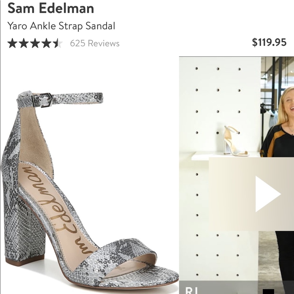 Sam Edelman Yaro Ankle strap sandle heel snakeskin